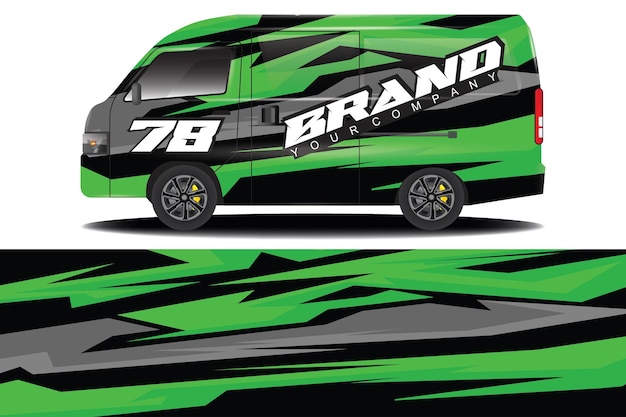 cargo van wrap sticker design. Abstract graphic line racing background kit design for vehicle wrap,