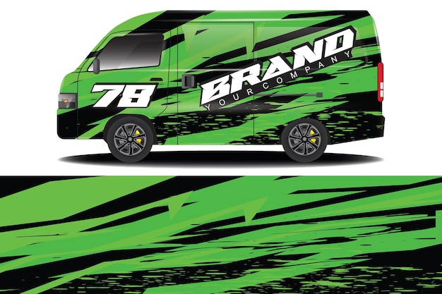 cargo van wrap sticker design. Abstract graphic line racing background kit design for vehicle wrap,