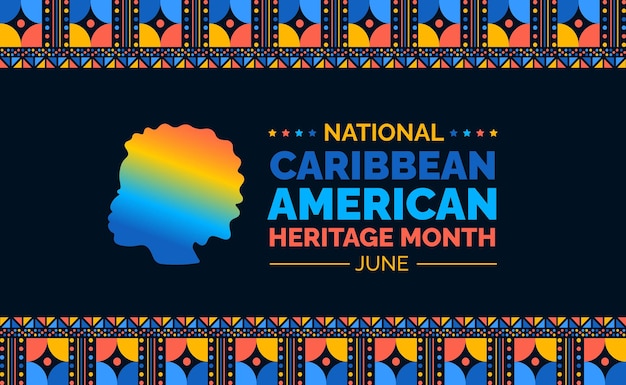 Caribbean American Heritage Month background or banner design template celebrated in june
