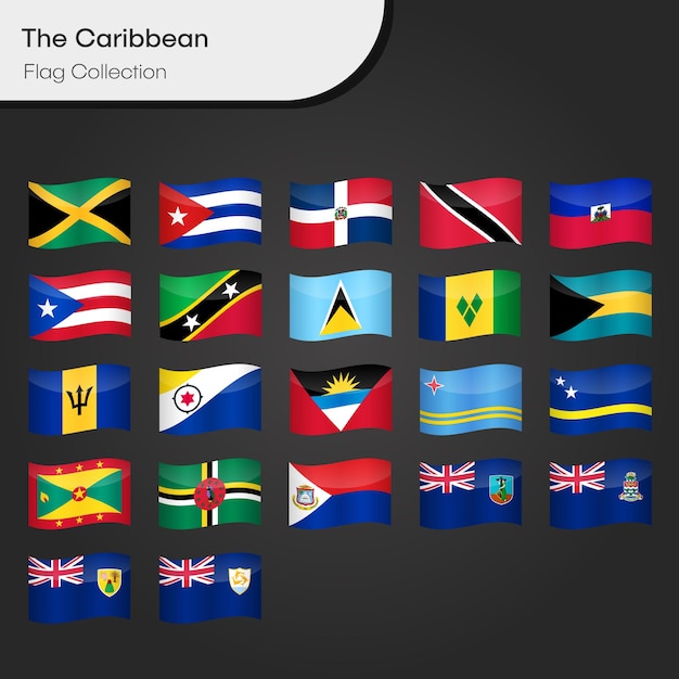 Vector the caribbean flags collection