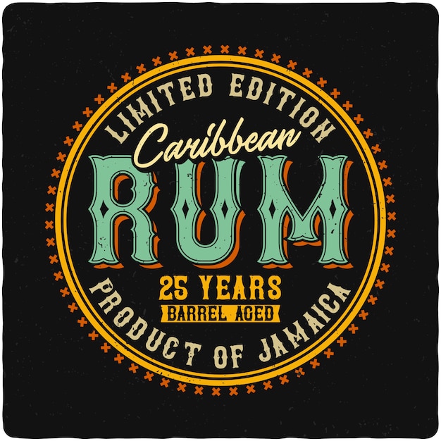 Caribbean rum label