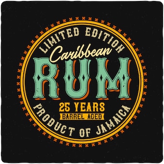 Etichetta rum caraibica