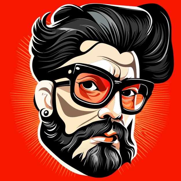 Vector caricature hell hipster vector illustration