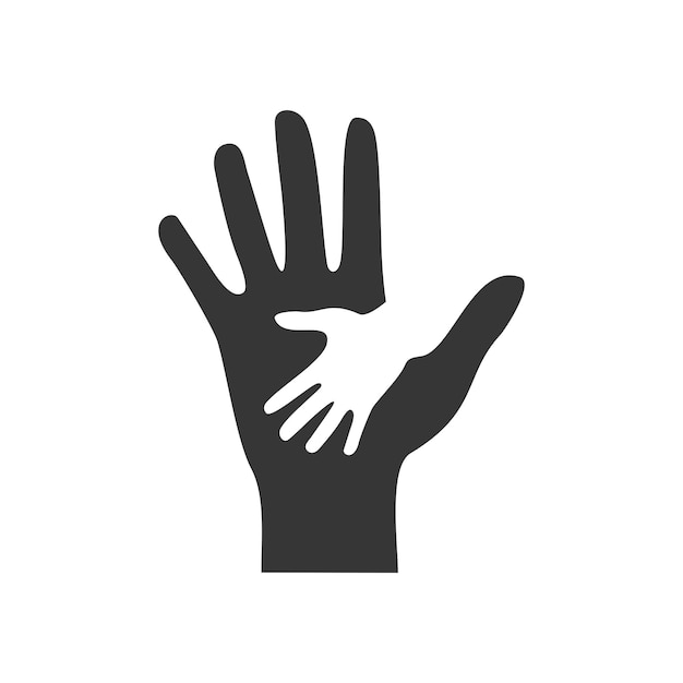 Vector caring helping hands icon concept of help assistance and cooperation vector illustration