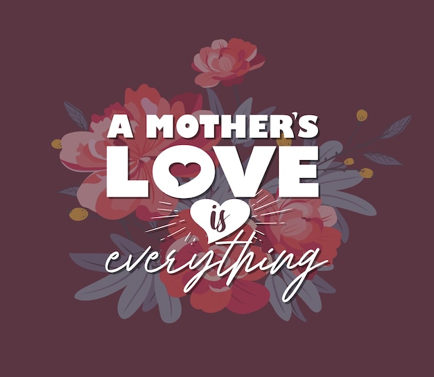 Vector caring_mothers_day_quotes_banner_template_elegant_classical_flowers_texts_decor_blurred