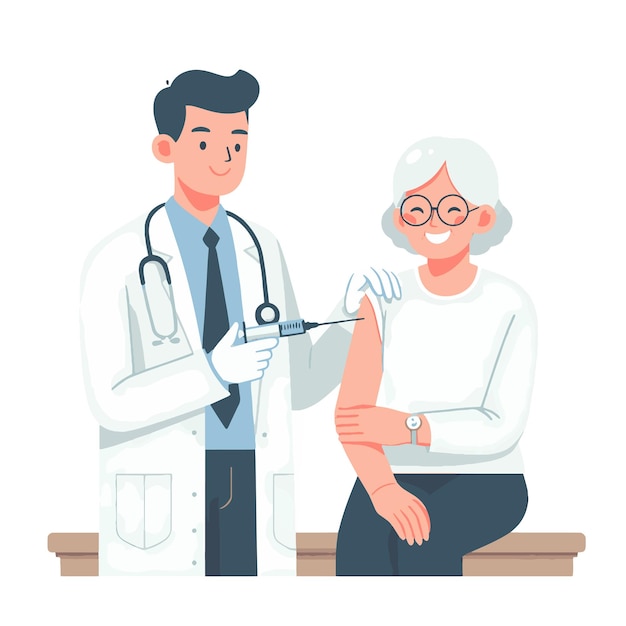 Caring Young Doctor Checking Elderly Womans Health at Clinic