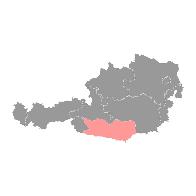 オーストリアのベクトル図のカリンシア州地図