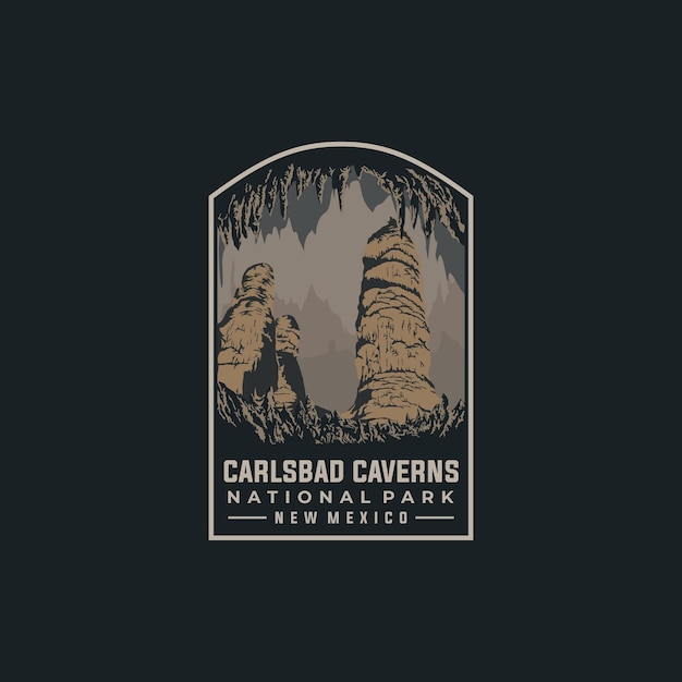 Carlsbad Caverns nationaal park vector sjabloon. Oriëntatiepuntillustratie van New Mexico in flardstijl.