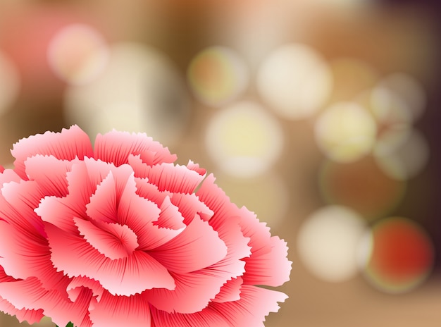 Vector carnation flower on nature background