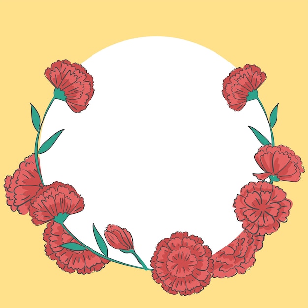 Design del telaio della scheda del messaggio del garofano