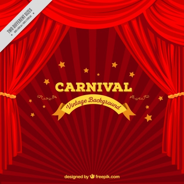 Carnaval achtergrond met gordijn in rode tinten