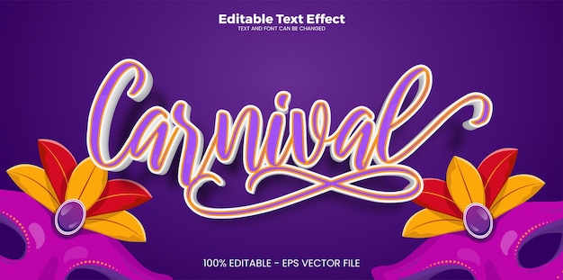 Carnaval bewerkbaar teksteffect in moderne trendstijl