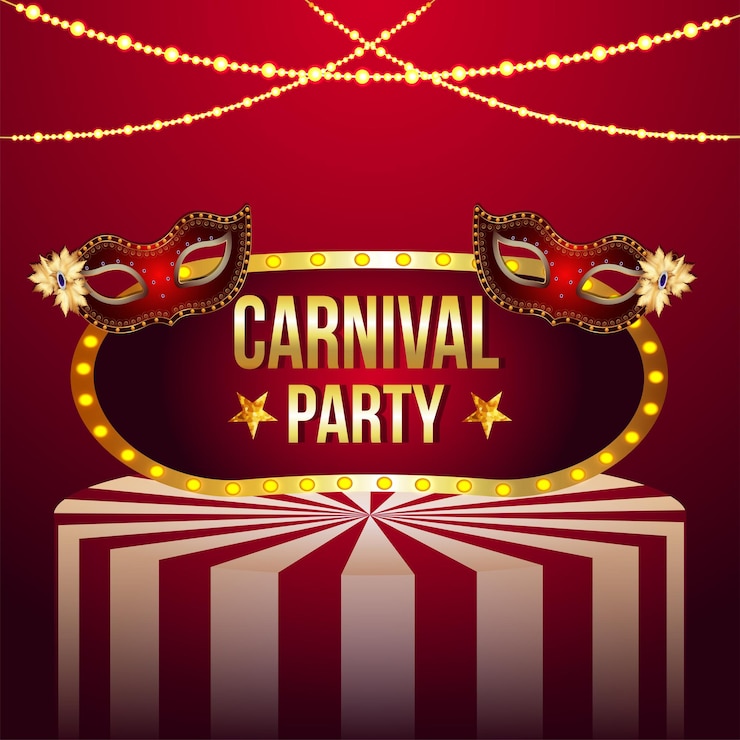 Vector carnaval decoratieve uitnodiging wenskaart met vectorillustratie van gouden masker