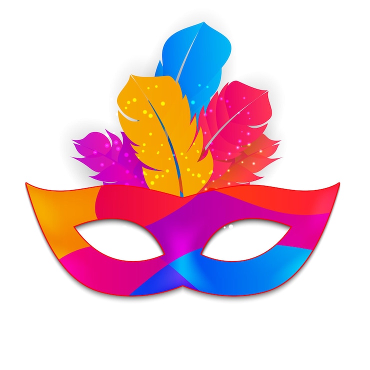 Vector carnaval mask icon isolated