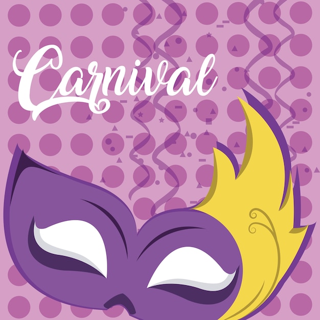 Carnaval met masker en confeti