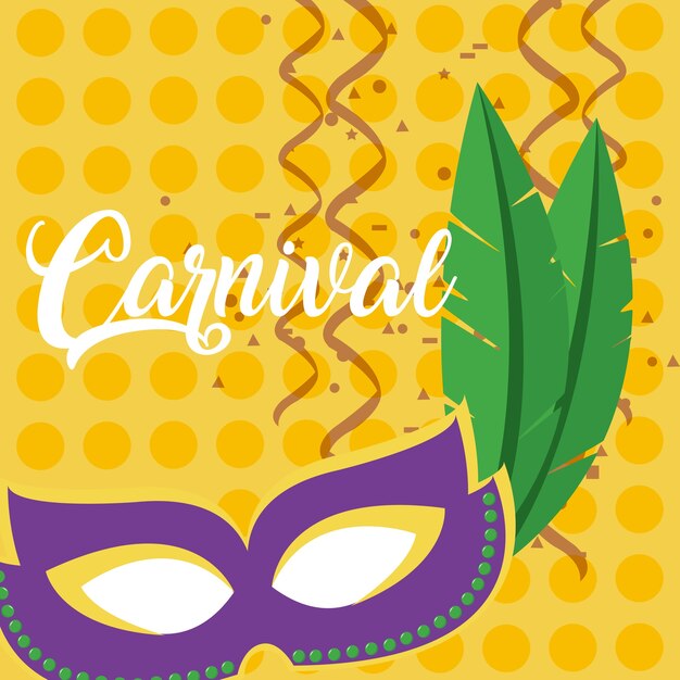 Carnaval met masker en confeti