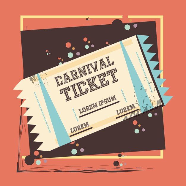 Vector carnaval ticket entertainment pictogram