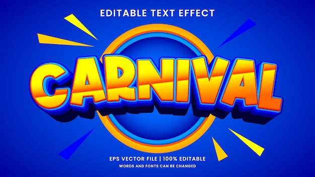 Carnival 3d editable text effect
