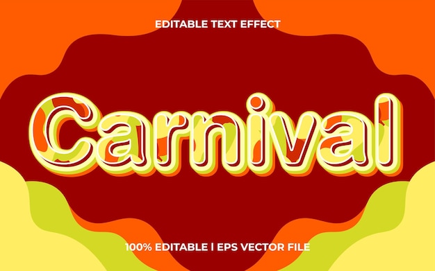 carnival 3d text effect with calligraphy theme. colorful text lettering typography font style