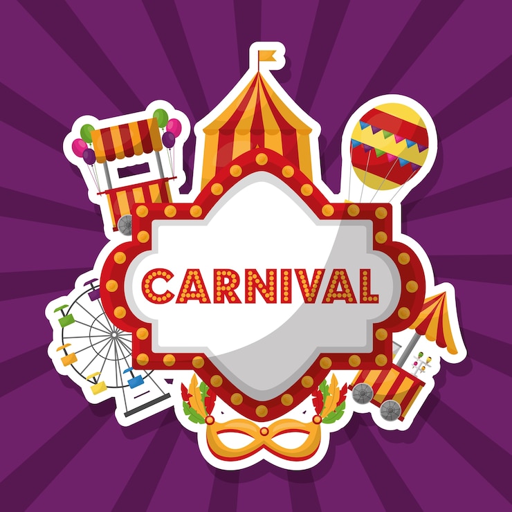 Vector carnival board light sign festival