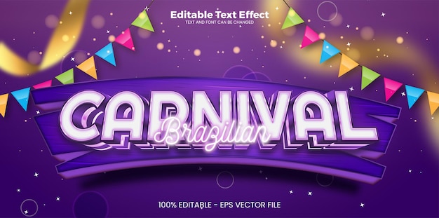 Carnival brazilian editable text effect in modern trend style