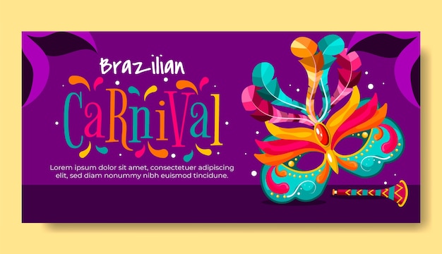 Carnival celebration horizontal banner template