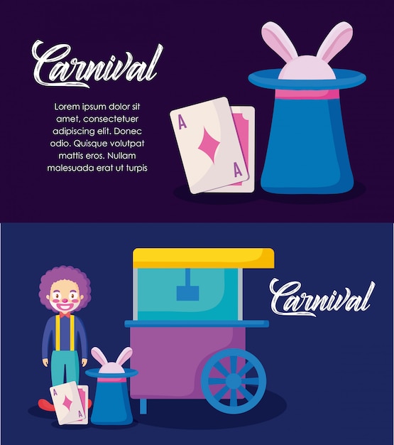 Carnival celebration infographic icons