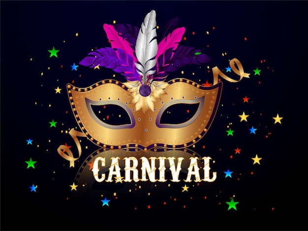 carnival celebration party with golden mask