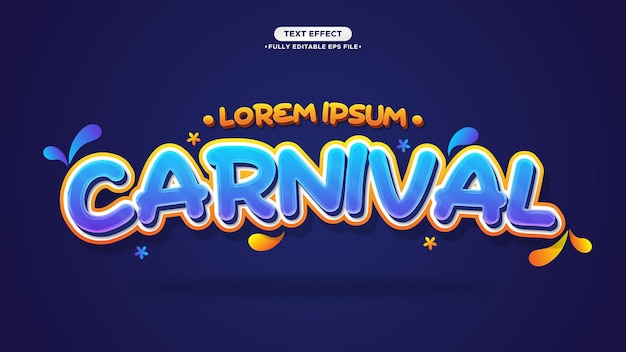 Carnival Cute Cartoon and Funny Vector Text Effect