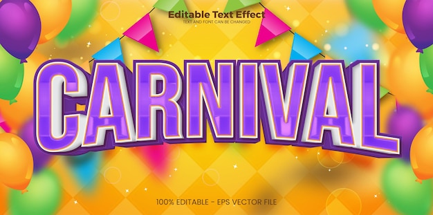 Vector carnival editable text effect in modern trend style