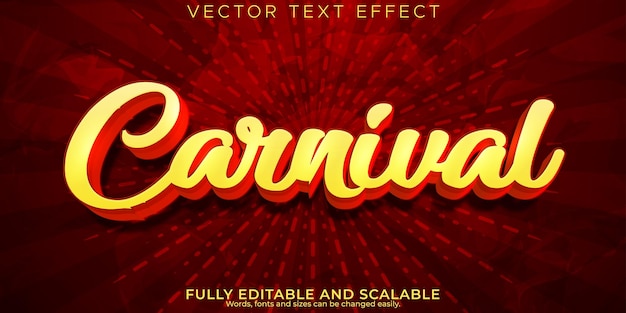 carnival editable text effect vintage circus text style