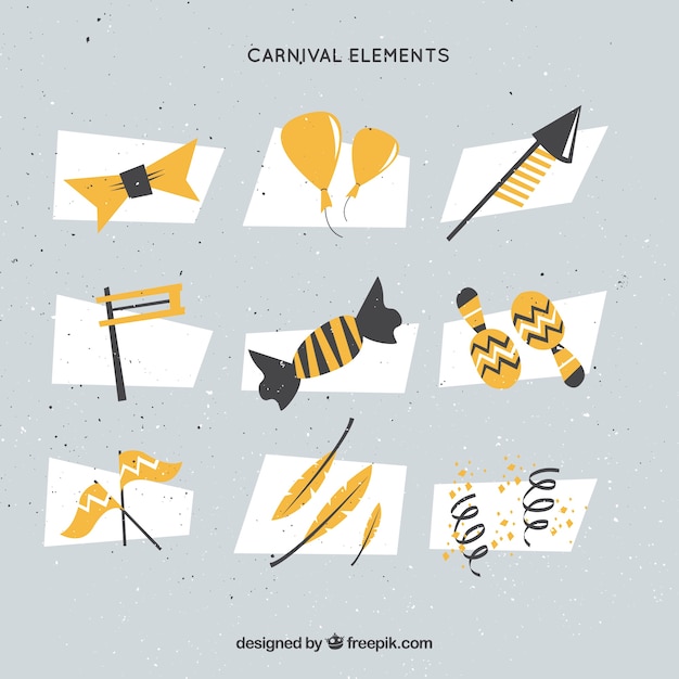 Carnival elements in polygonal style