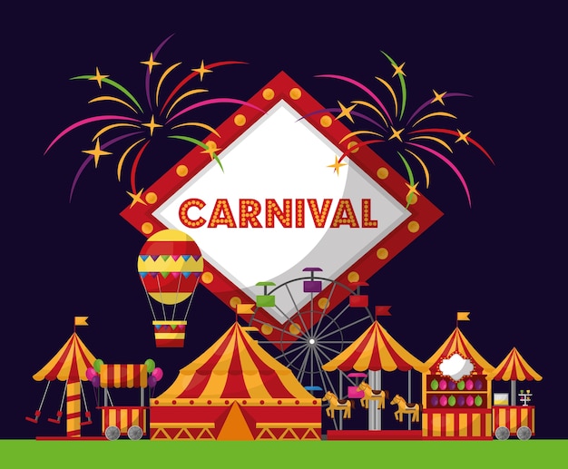 Vector carnival fair festival magic show fireworks