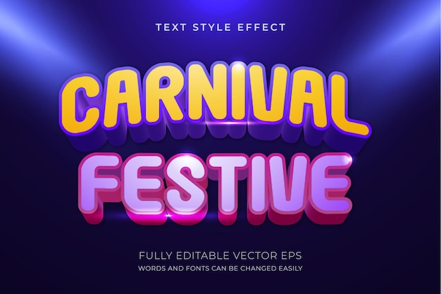 Carnival and festive 3D Editable Text Style Effect