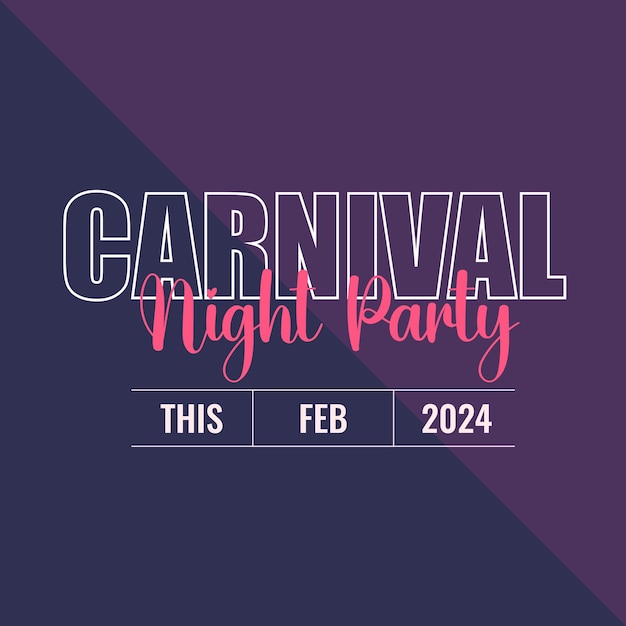 Carnival Fun Night Party Social Media Post Illustration