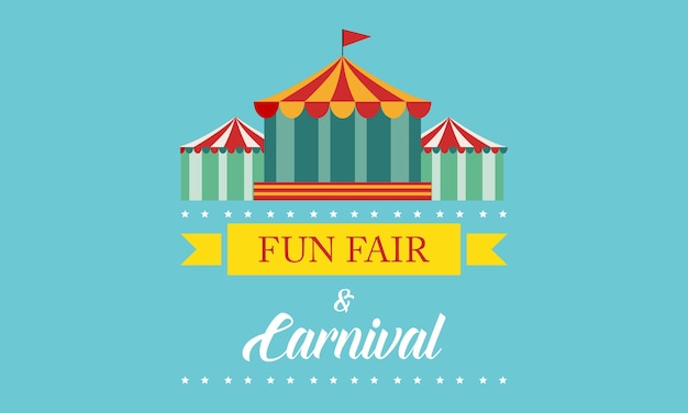 Carnival funfair and amusement park banner