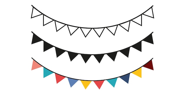 Carnival garlands. Form of holiday garlands. Vector icons. eps10