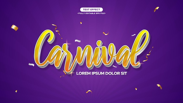 Carnival Greeting Vector Banner with Text Effect