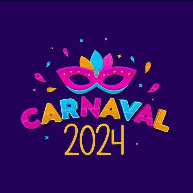 Карнавальный логотип предложений макияжа в Бразилии