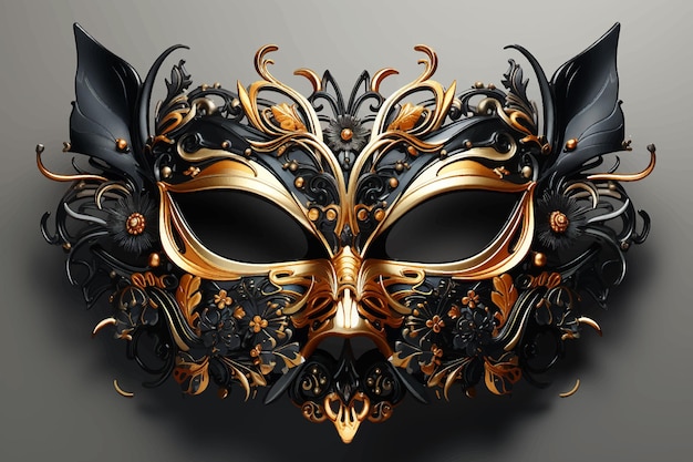 Vettore maschera di carnevale su sfondo nero