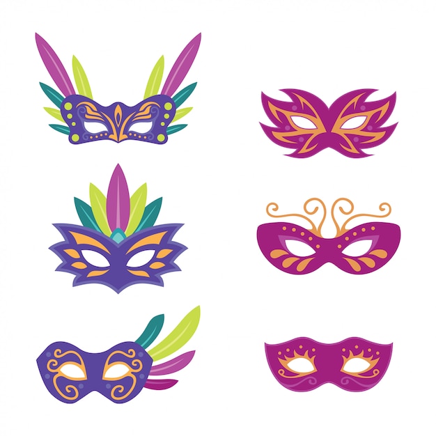 Vector carnival mask collection