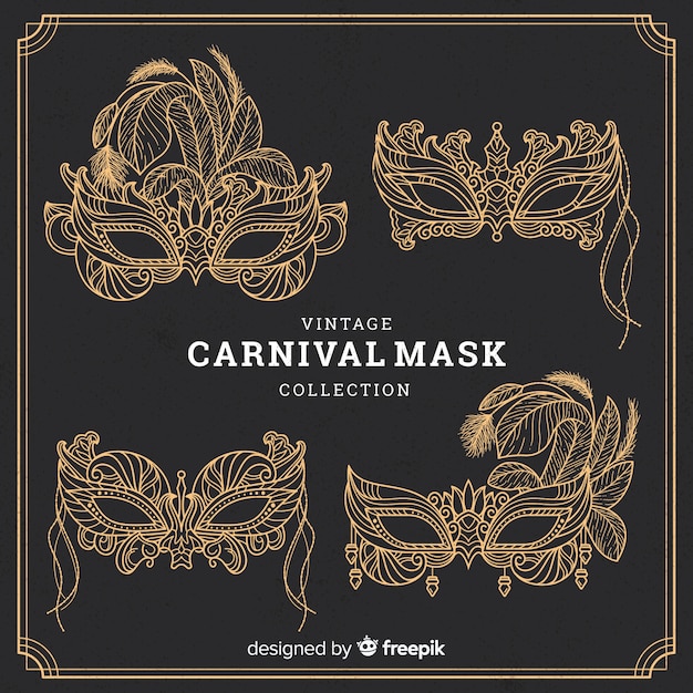 Premium Vector | Carnival mask collection