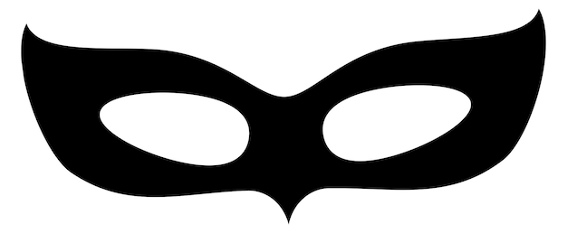 Carnival mask icon black holiday eyemask silhouette