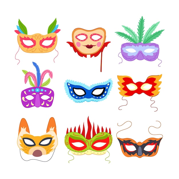 Premium Vector  Theatrical masks set