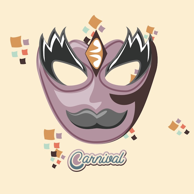 Vector carnival mask vintage icon vector illustration design