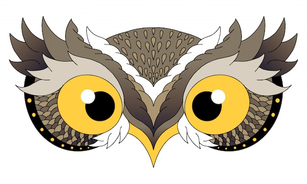 Vector carnival mask of a wood owl.