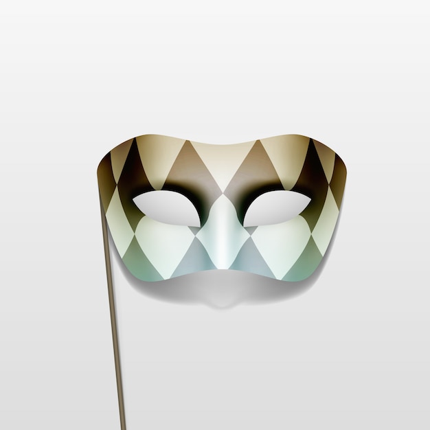 Vector carnival masquerade party mask on a stick  background