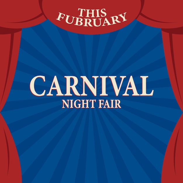 Carnival Night Fair Social Media Post Illustration