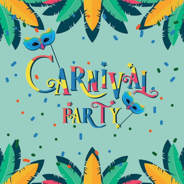 Carnival Party Celebration Background with Colorful Party Elements