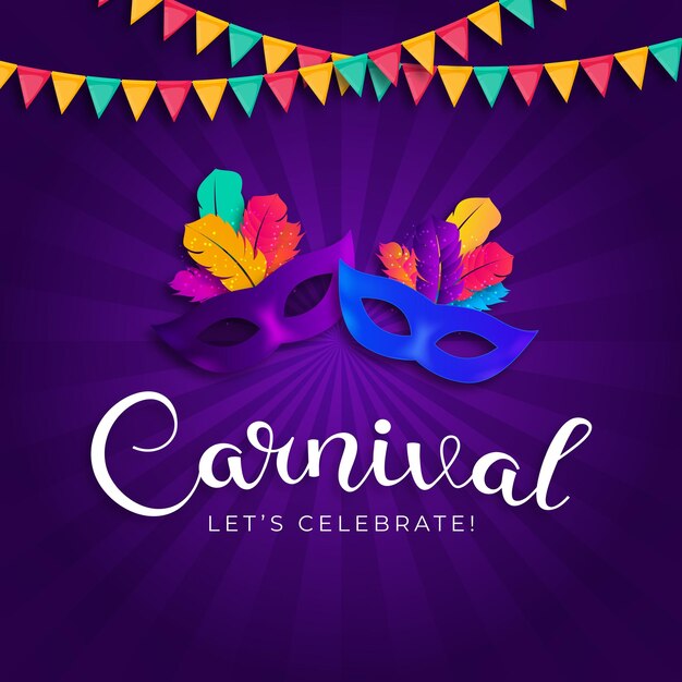 Carnival party greeting background vector illustration eps10